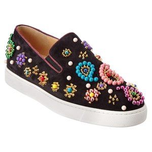 Christian Louboutin Black Boat Candy Bead Sneakers